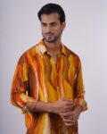 Abstract yellow party shirt-min