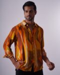 Abstract yellow party shirt-min