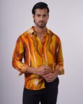 Abstract yellow party shirt-min