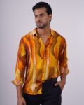 Abstract yellow party shirt-min