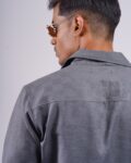 Ash Grey textured double pocket shirt 2-min