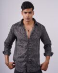 Black white textured shirt (2)