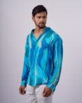 Blue Abstract party shirt