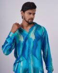 Blue Abstract party shirt