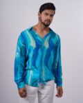 Blue Abstract party shirt