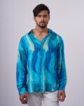 Blue Abstract party shirt