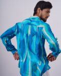 Blue Abstract party shirt