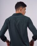 Bottle green textured shirt